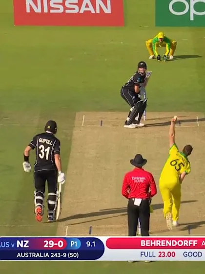 Logo of CWC19: NZ v AUS - Nicholls strangled down the leg-side