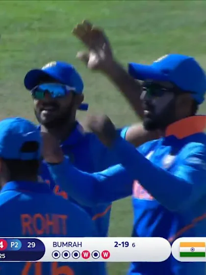 Logo of CWC19: IND v AFG - Hashmatullah caught and bowled