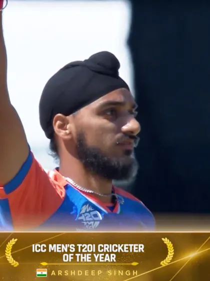 Logo of Arshdeep Singh wins Men's T20I Cricketer of the Year | ICC Awards 2024
