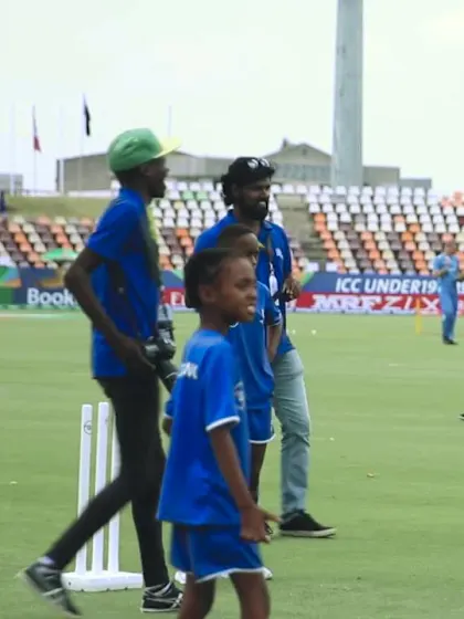 ICC U19 CWC: Makhaya Ntini plays with the Cricket 4 Good kids during the interval