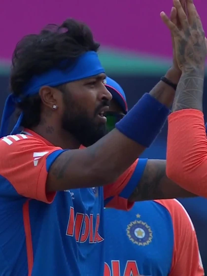 Logo of Hardik Pandya hits the middle stump | IND v IRE | T20WC
