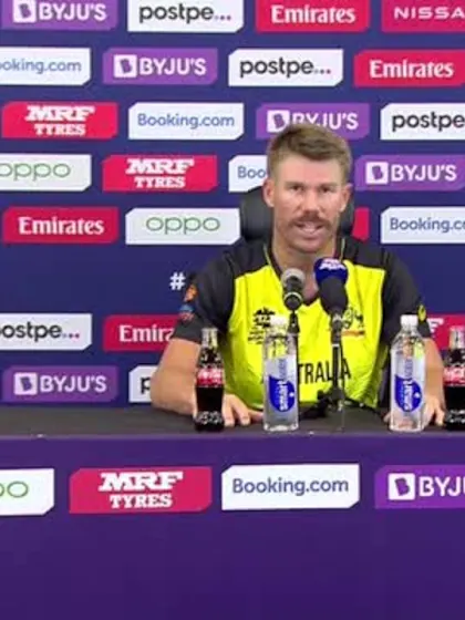28 October - Dubai - Australia player David Warner post-match press conference