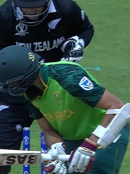 Logo of CWC19: NZ v SA - Amla is bowled by a beauty from Santner