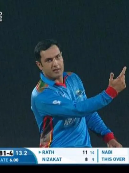 Mohammad Nabi 4-20 for AFG V HK ICC WT20 2016