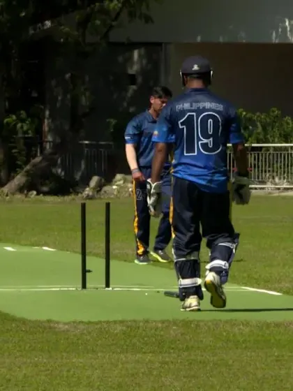 ICC Men’s T20 World Cup EAP B Qualifier:  Middle stump goes flying!