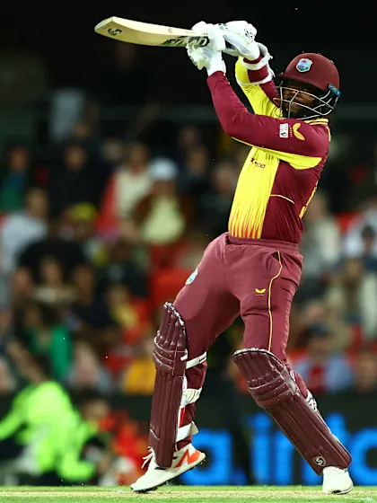 Watch: Kyle Mayers' outrageous back-foot punch for six against Australia