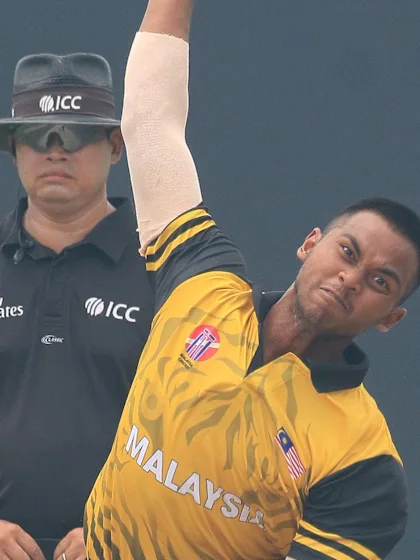 ICC CWC Challenge Group A – DEN v MAS: First-ball duck for Denmark's Henriksen