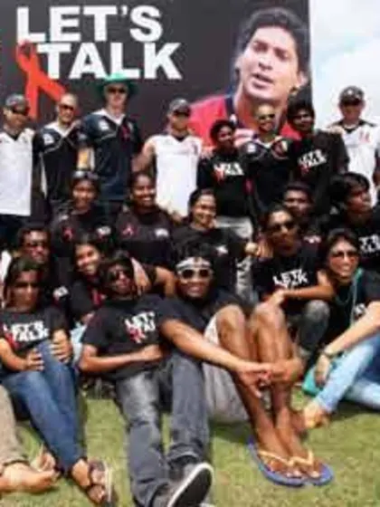 Cricket heroes go out to bat for HIV awareness at ICC WT20