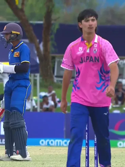 Viran Chamuditha with a Four vs. Japan