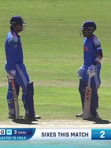 Aaron Varghese with a Six vs. Zimbabwe