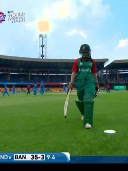 Sharmin Akhter Wicket Fall IND V BAN Video ICC Womens WT20 2016