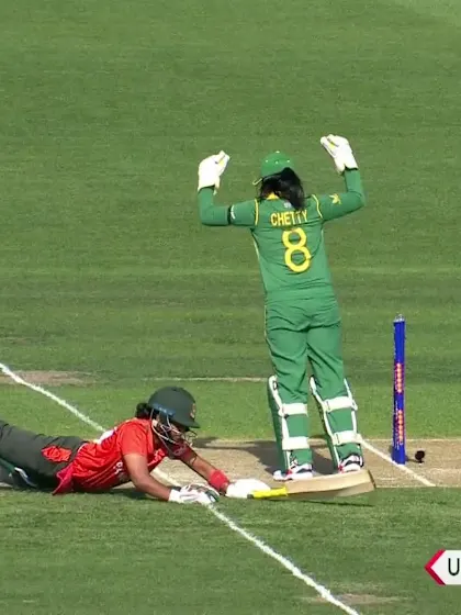 Logo of WICKET: direct hit from Klaas runs out Hoque