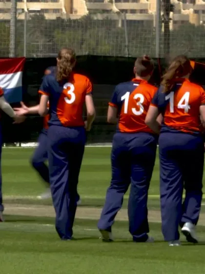 ICC Women's T20 World Cup Europe Qualifier: Ned v Sco – Netherlands' Caroline de Lange takes 3/10