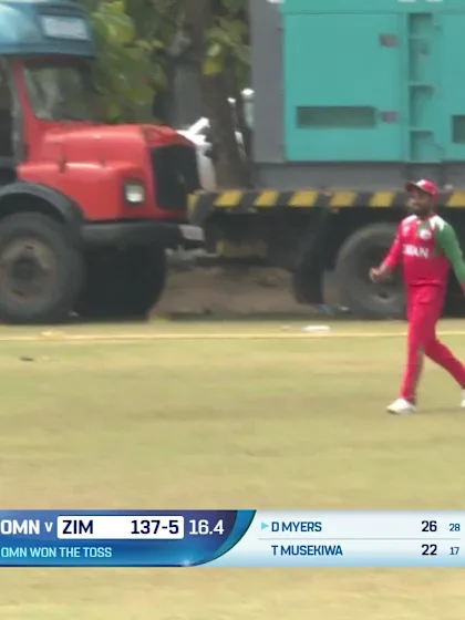Tashinga Musekiwa - Wicket - Zimbabwe vs Oman