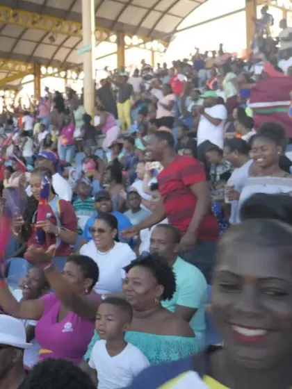 WI v ENG: Windies fans celebrate the win