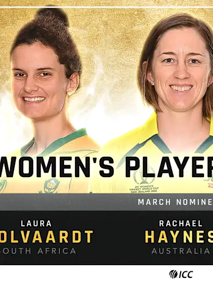 ICC Player of the Month Nominees for March announced