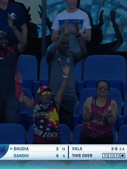 T20WCQ: PNG v KEN – Vala picks up Bhudia's wicket
