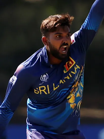 Logo of Historic Hasaranga: Every wicket for the Sri Lanka spinner from opening two matches | CWC23 Qualifier