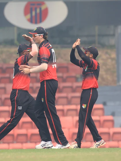 ICC CWC Challenge Group A – SIN v QAT: Qalandar is caught & bowled by Krishna