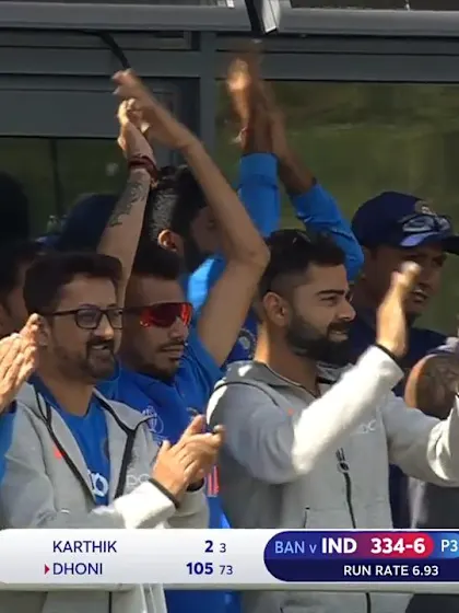 CWC19 WU10: Ban v Ind – Kohli and Co. react to Dhoni's century