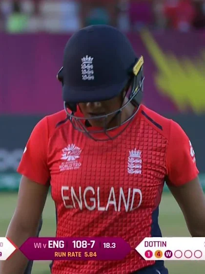 WI v ENG: Sophia Dunkley is caught in the deep