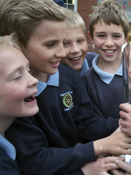 Young people get their hands on the ICC Champions Trophy in Birmingham