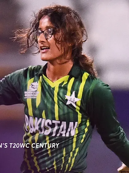 Logo of Muneeba Ali's maiden ton for Pakistan in 2023 | Women's T20 World Cup