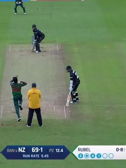 WICKET: Martin Guptill is dismissed by Rubel Hossain for 33