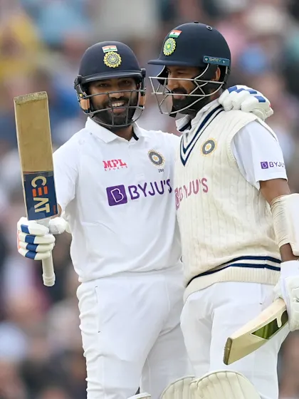 Rohit, Pujara excel for India but England fightback leaves Test evenly poised