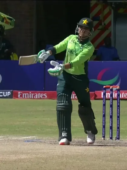 Usman Khan with a Four vs. India