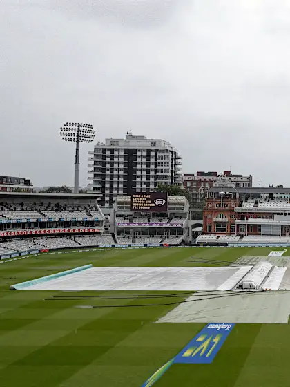 Logo of Rain plays spoilsport on day three at Lord's