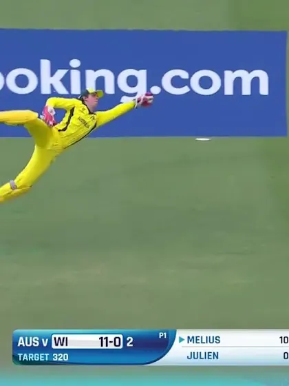 ICC U19 CWC: WI v AUS - Patrick Rowe with an acrobatic take behind the stumps!