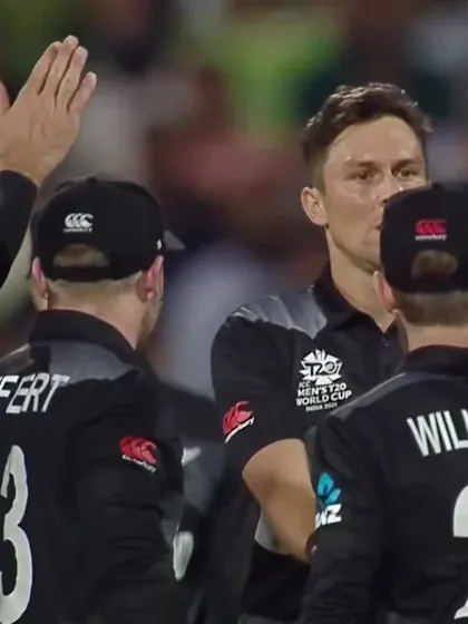 Trent Boult with a vital wicket for New Zealand
