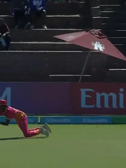 Logo of Muzarabani takes a diving catch | ZIM v SCO | CWC23 Qualifier