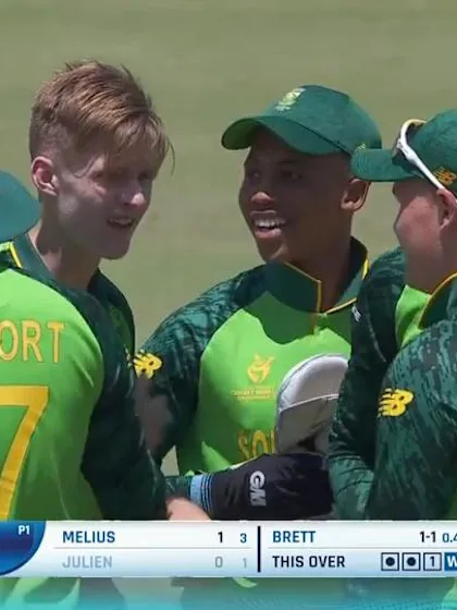 ICC U19 CWC: SA v WI – Brett cleans up Julien with an angled delivery