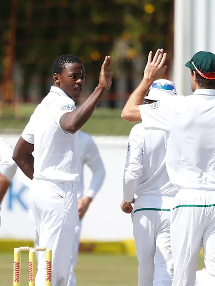 Rabada, Maharaj lead South Africa to massive win