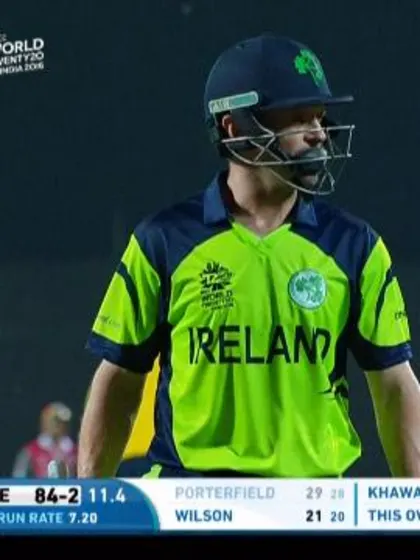 William Porterfield Wicket Fall IRE V OMA Video ICC WT20 2016