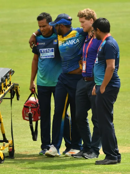 Avishka Fernando stretchered off in warm-up game against South Africa