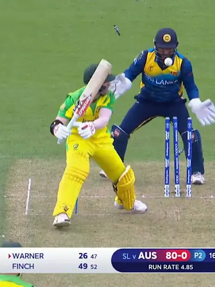 Logo of CWC19: SL v AUS - De Silva bowls Warner for the breakthrough