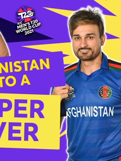 Logo of Super over with Gulbadin Naib and Hamid Hassan | T20 World Cup
