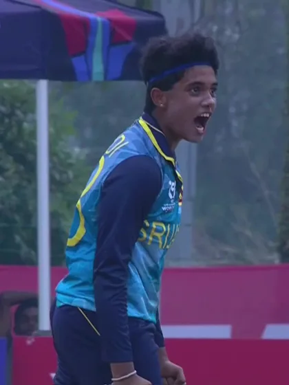Gongadi Trisha with a Batting vs Sri Lanka Women Under-19