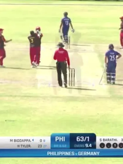 Germany's VE Bharathi's terrific 4/6 against Philippines | ICC Men’s T20WC Qualifier A