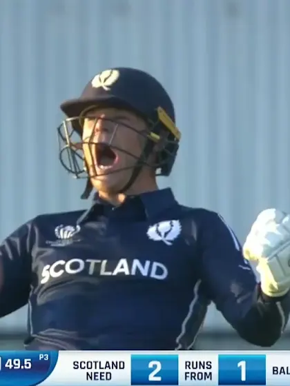 Scotland changeroom erupts with last-ball victory over Ireland | CWC23 Qualifier