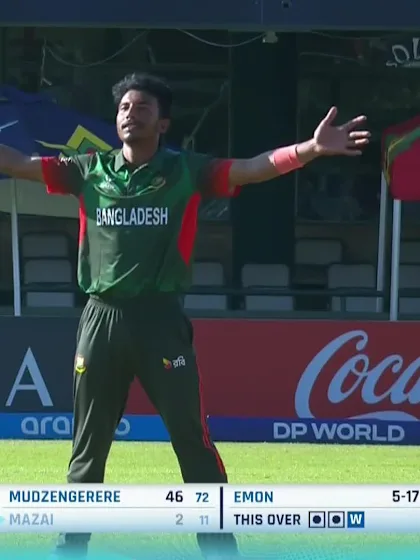 Panashe Mazai - Wicket - Bangladesh vs Zimbabwe