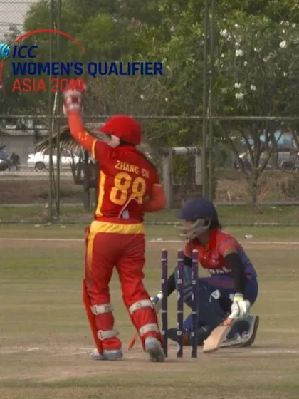 ICC Women's Asia Qualifier 2019: China v Nepal – China's Zhang Chan completes two stumpings