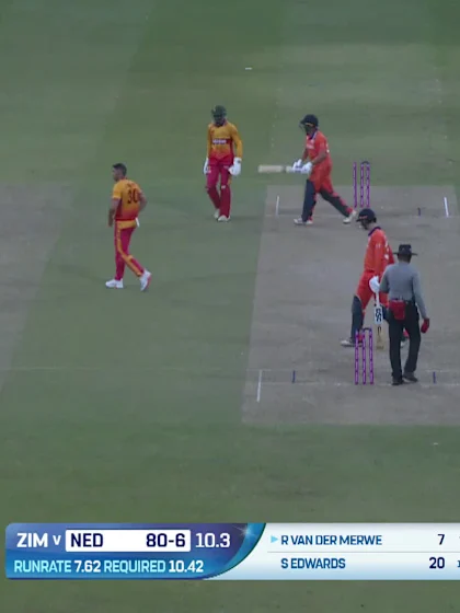 Roelof Merwe - Wicket - Netherlands vs Zimbabwe