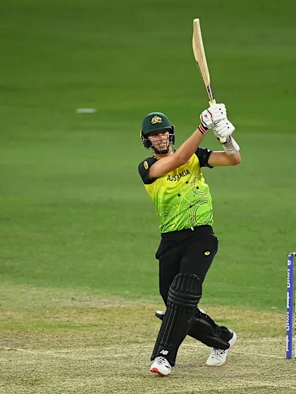 Pat Cummins starts with two sixes