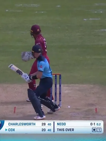 ICC U19 CWC: ENG v WI – Cox reverse-sweeps into the hands of first slip