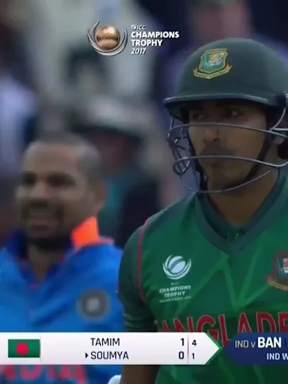 WICKET: Soumya Sarkar is dismissed by Bhuvneshwar Kumar for a duck