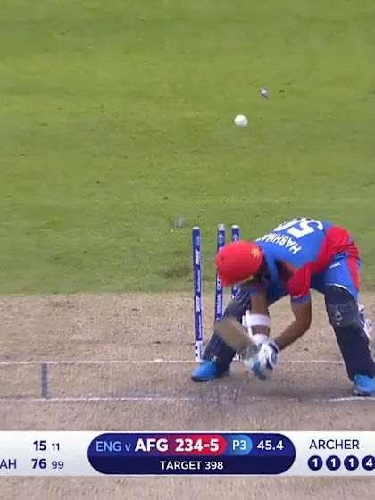 Logo of CWC19: ENG v AFG - Full delivery from Archer sees end of Hashmatullah 